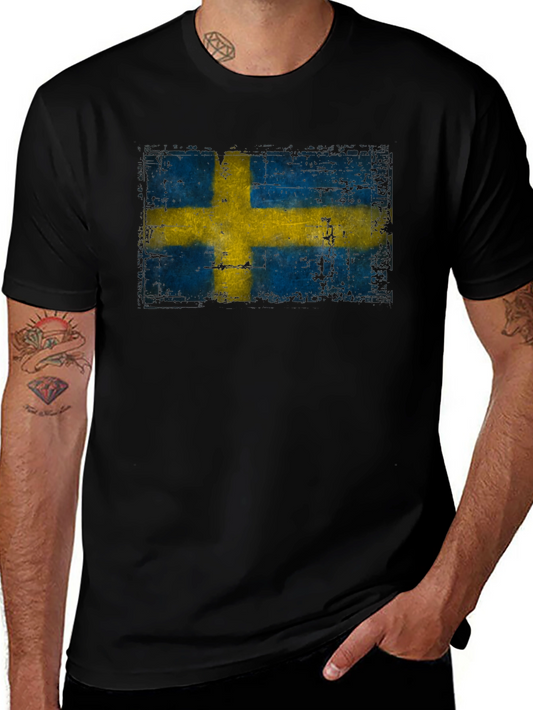 Sweden Flag T-Shirt - Distressed Graphic Tee