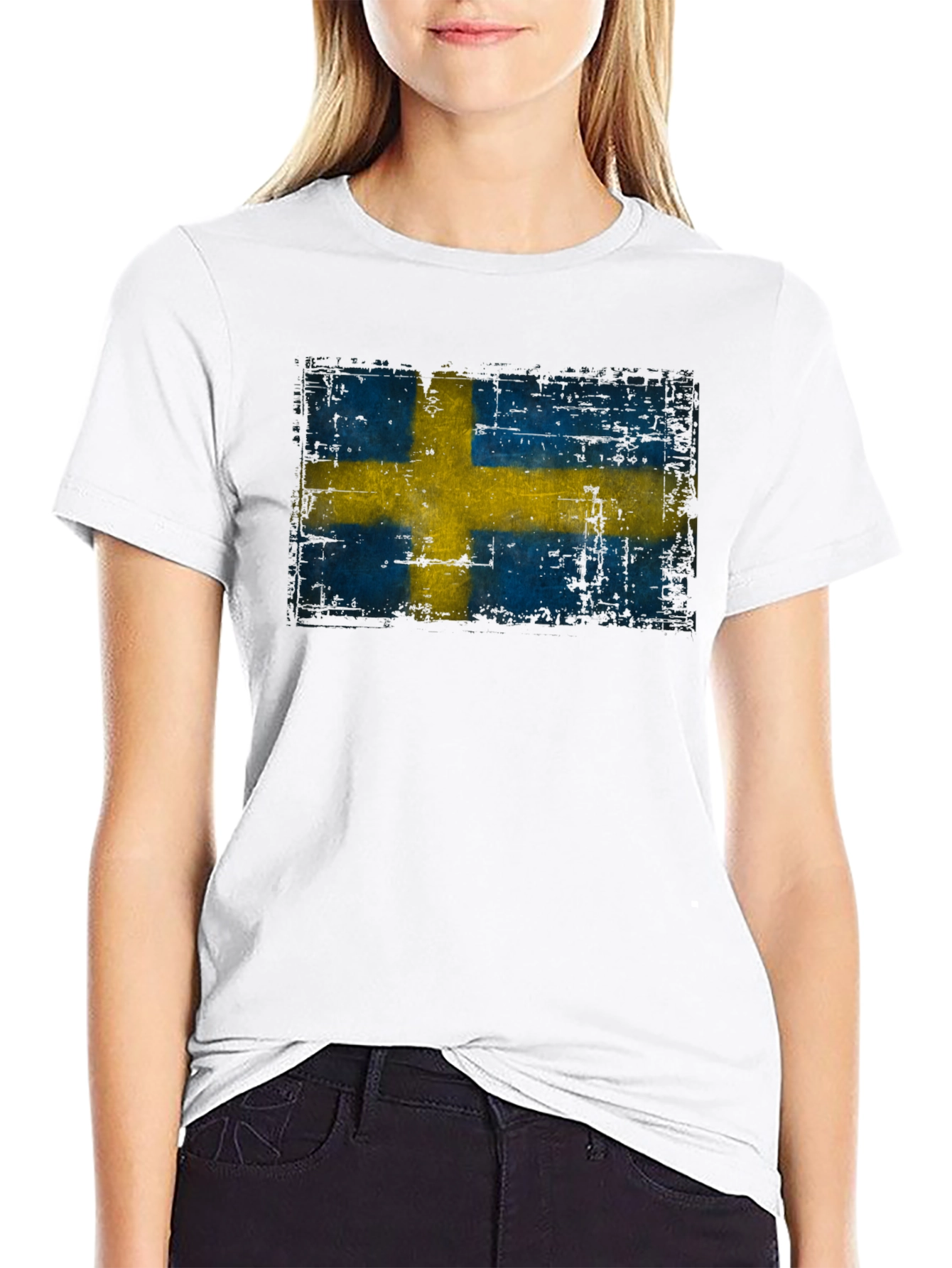 Sweden Flag T-Shirt - Distressed Graphic Tee