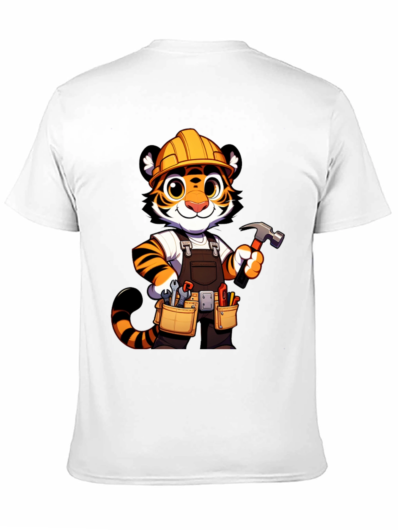 Tiger Builder Graphic Tee - Cartoon Construction