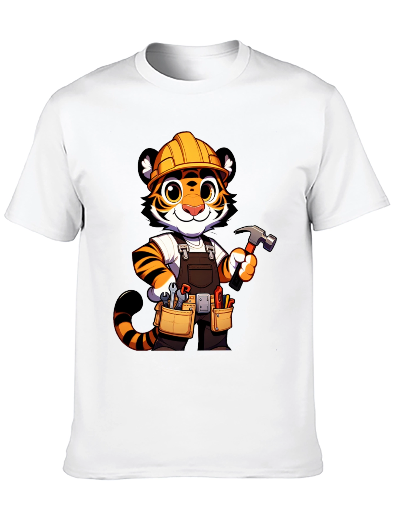 Tiger Builder Graphic Tee - Cartoon Construction