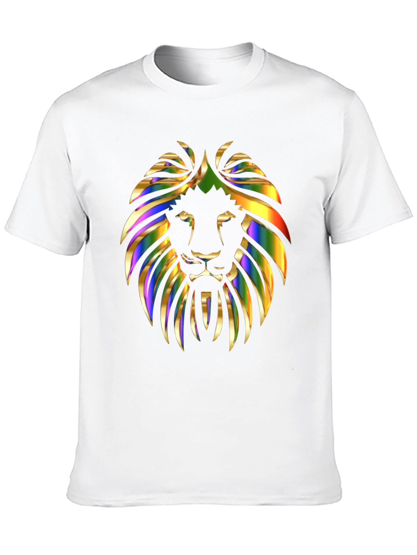 Vibrant Lion Graphic Print Mens Black T-Shirt