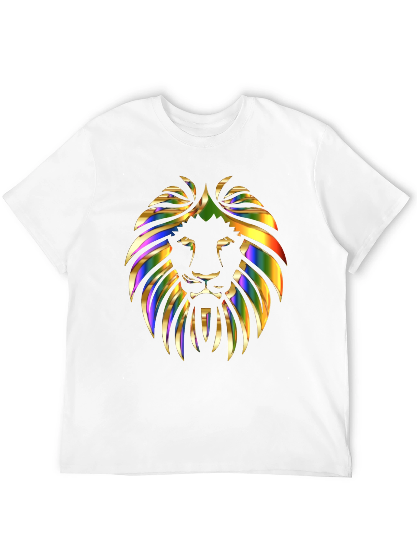 Vibrant Lion Graphic Print Mens Black T-Shirt