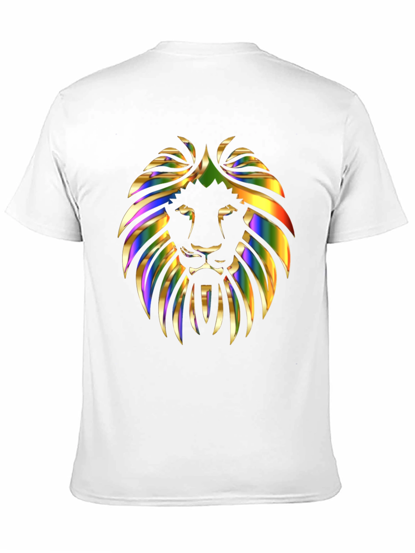Vibrant Lion Graphic Print Mens Black T-Shirt