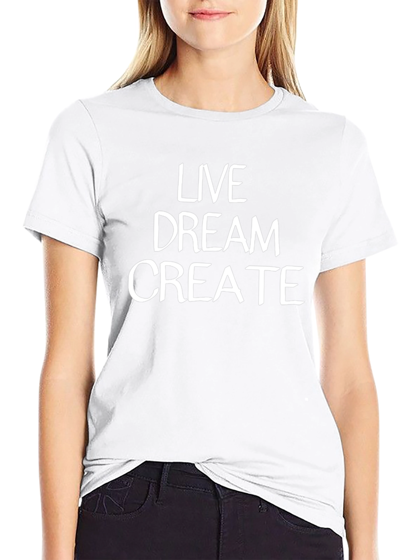 Live Dream Create Graphic Tee - Black Cotton T-Shirt