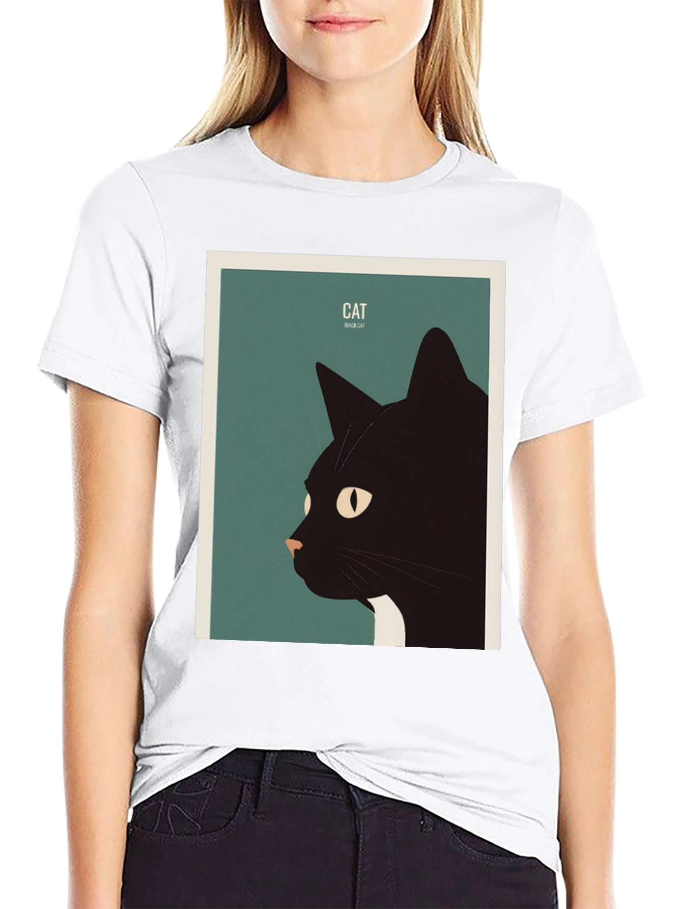 Black Cat Graphic Tee - Stylish Animal Lover Shirt