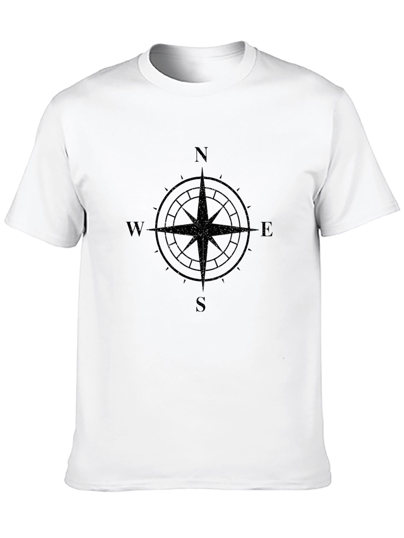 Compass Rose Graphic Tee - Black Cotton T-Shirt