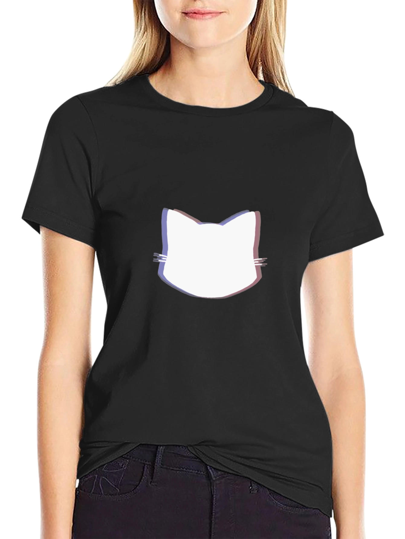 Cool Cat T-Shirt - Black Cotton Blend