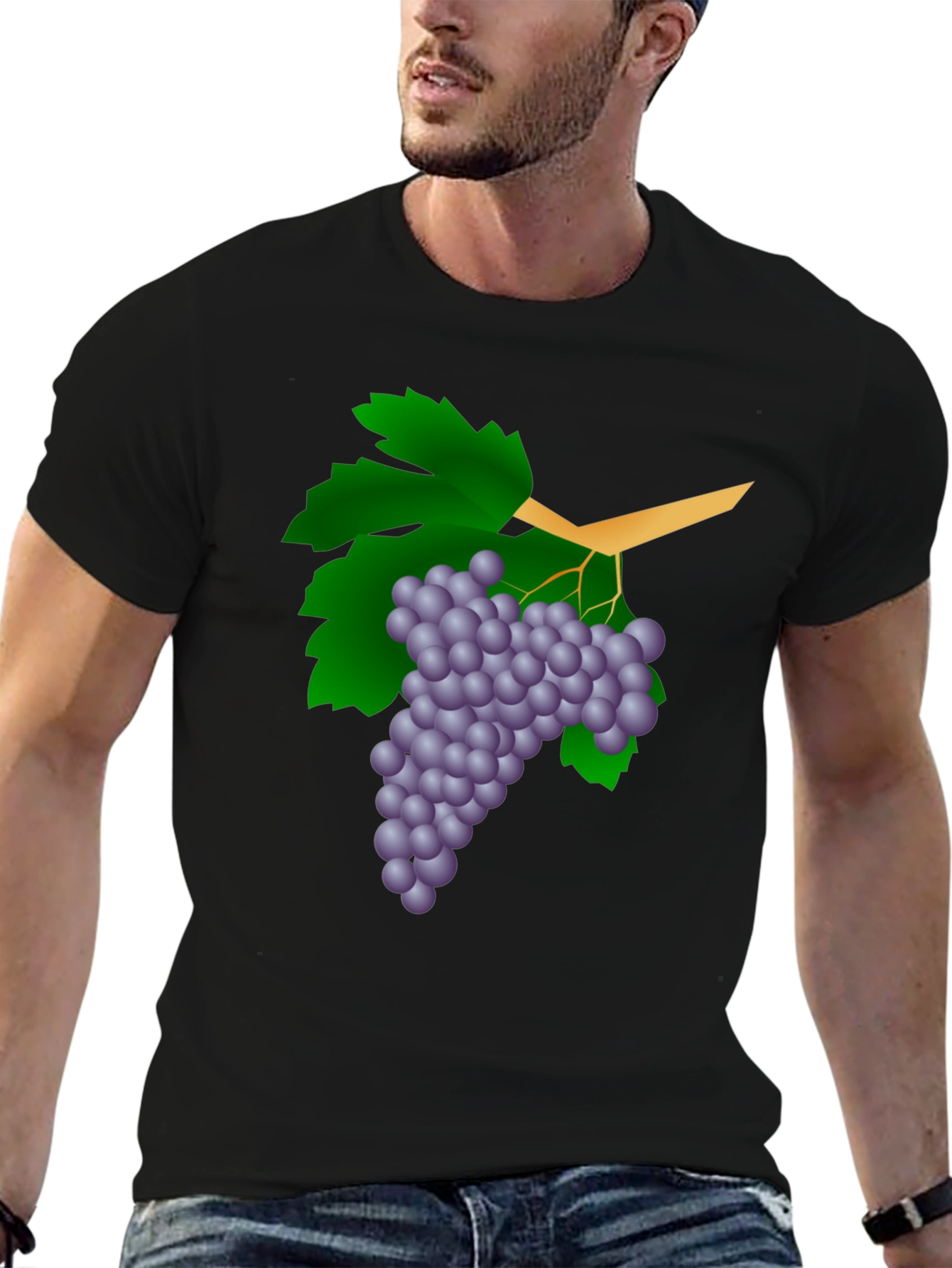 Grapes Graphic Tee - Stylish Black T-Shirt