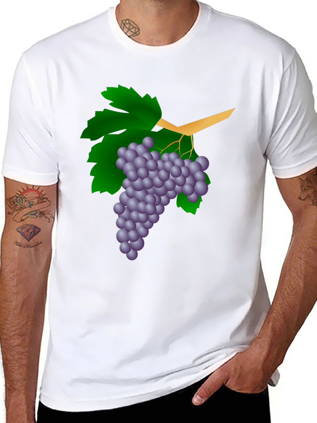 Grapes Graphic Tee - Stylish Black T-Shirt