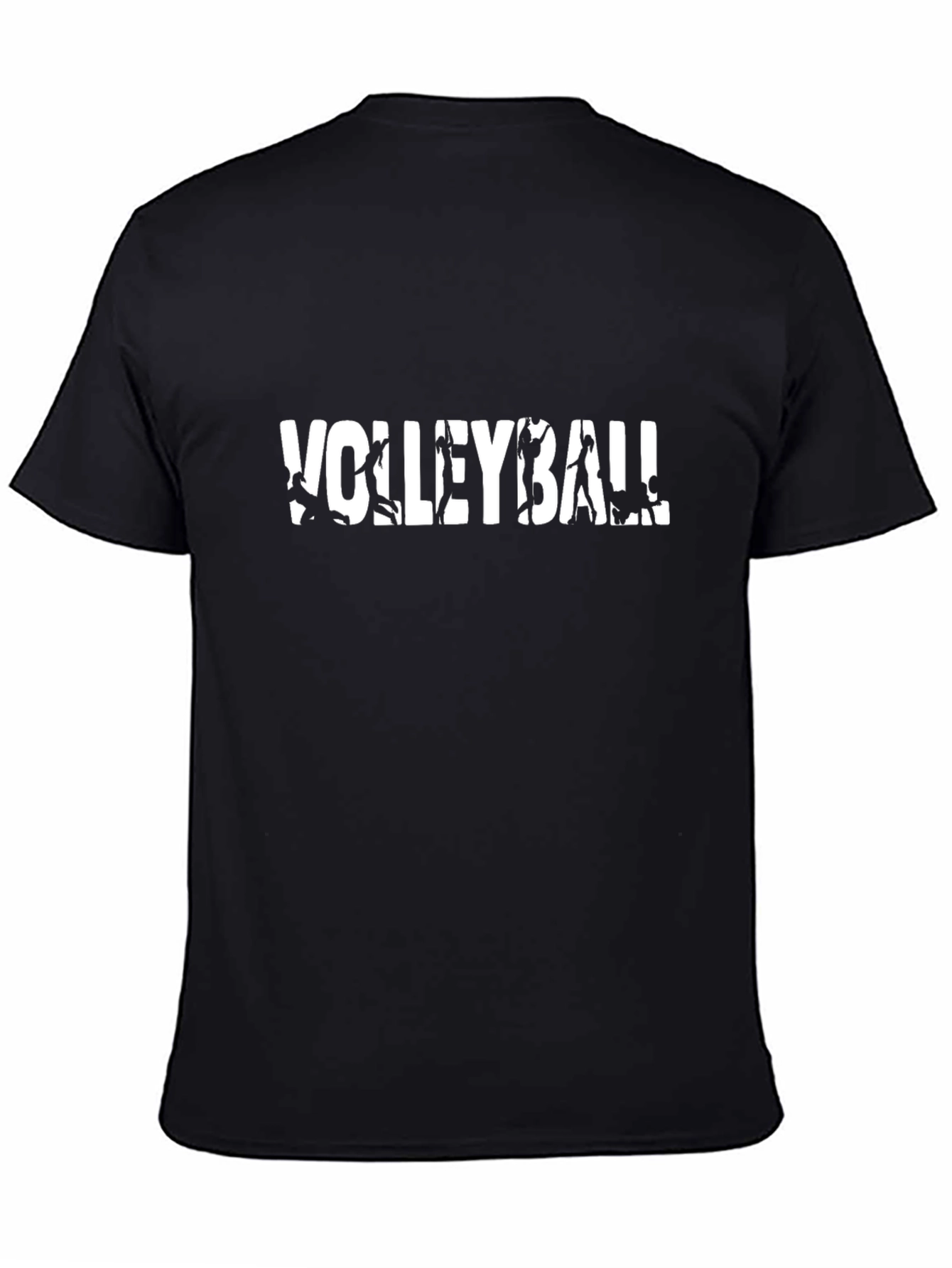 Volleyball Graphic Tee - Black Cotton T-Shirt