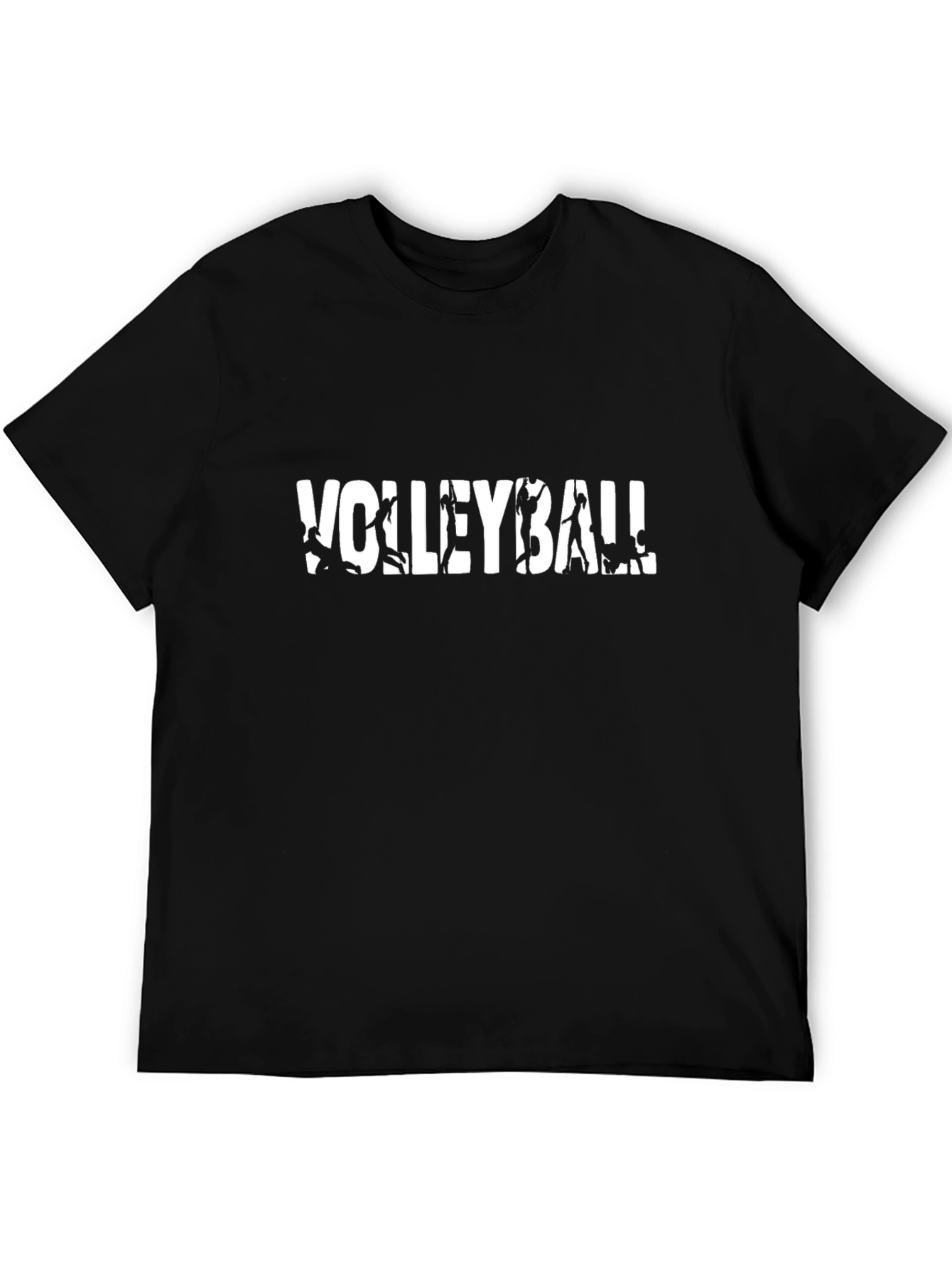 Volleyball Graphic Tee - Black Cotton T-Shirt