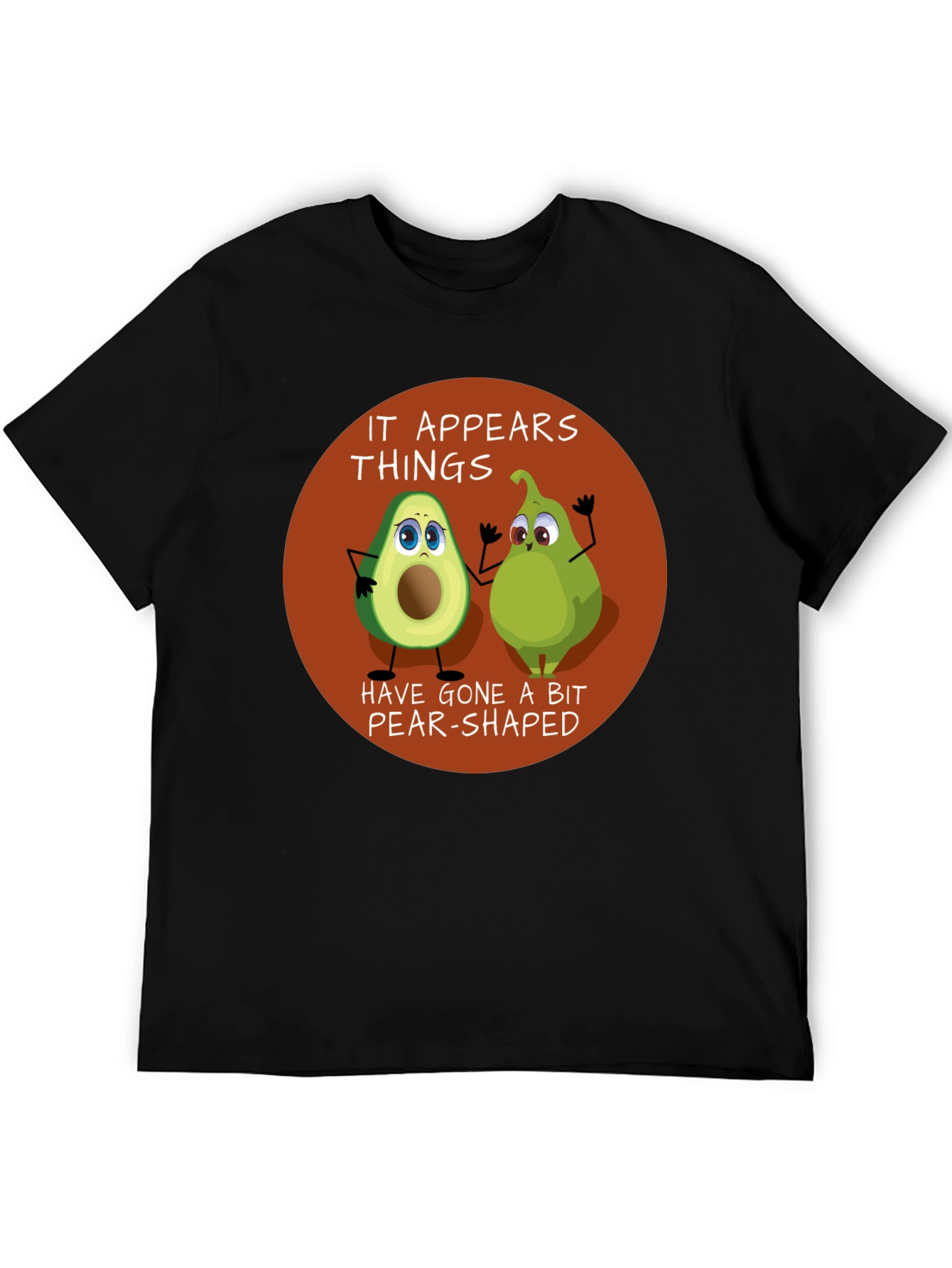 Funny Avocado & Pear Graphic T-Shirt