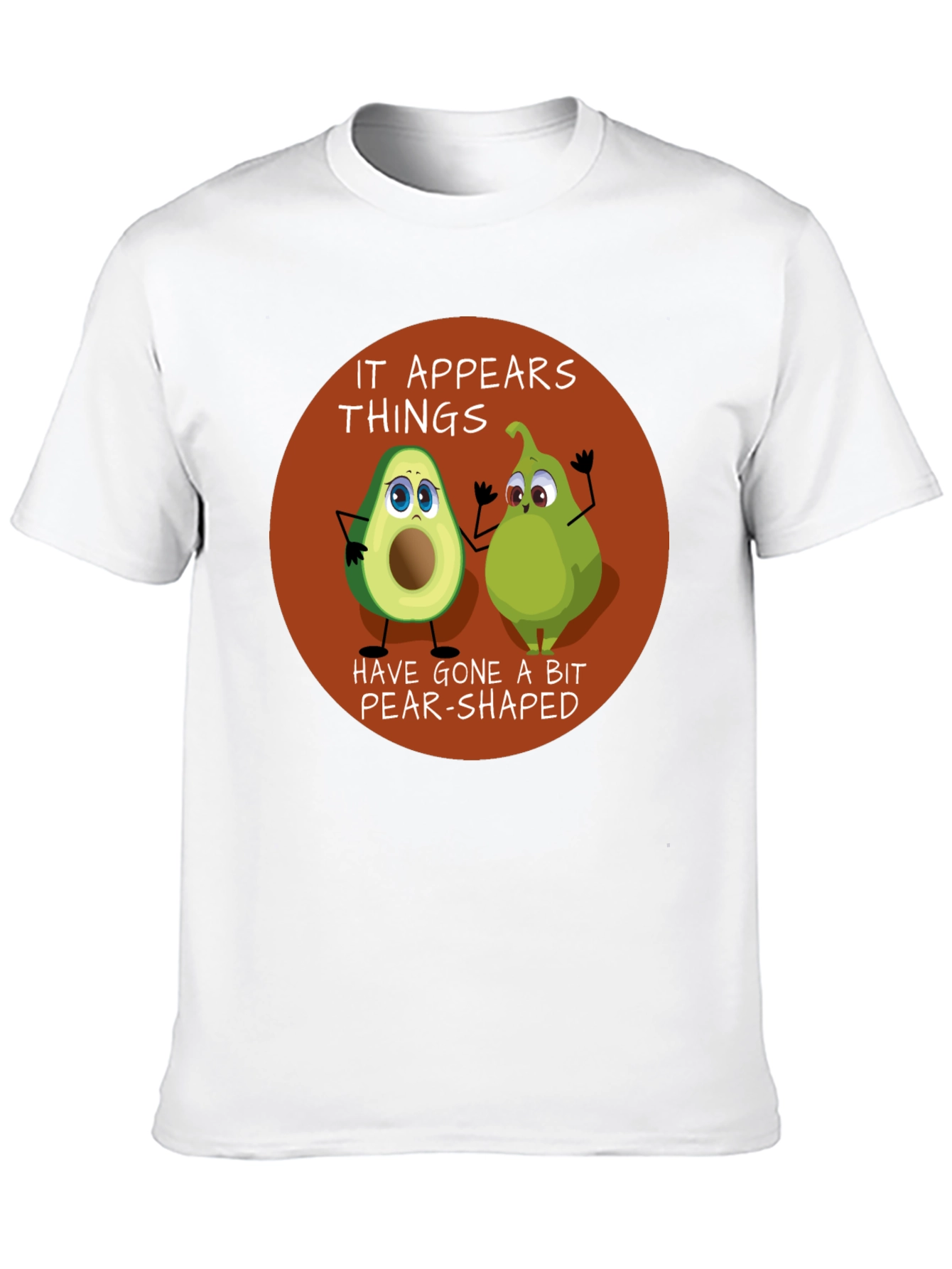 Funny Avocado & Pear Graphic T-Shirt