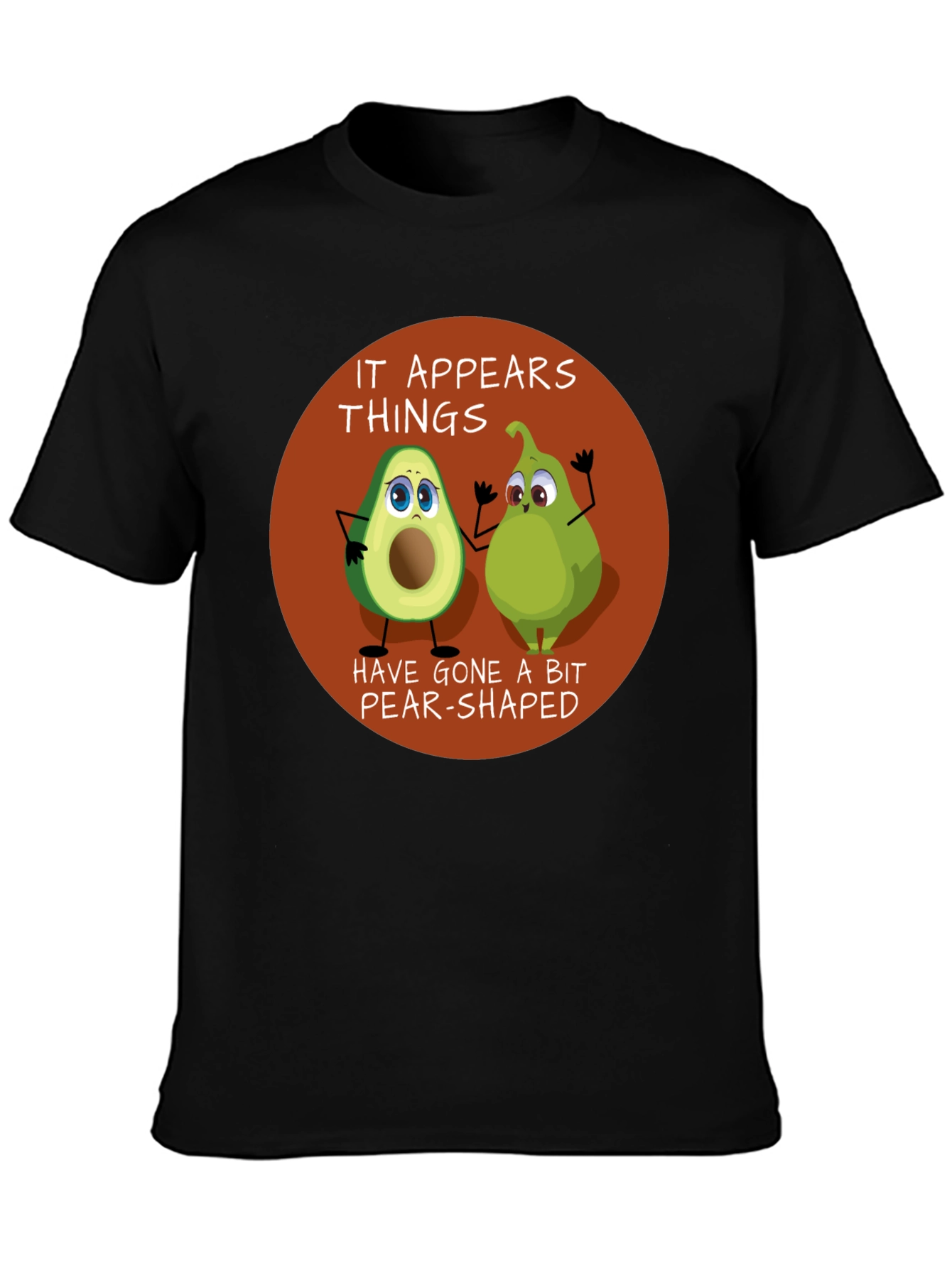 Funny Avocado & Pear Graphic T-Shirt