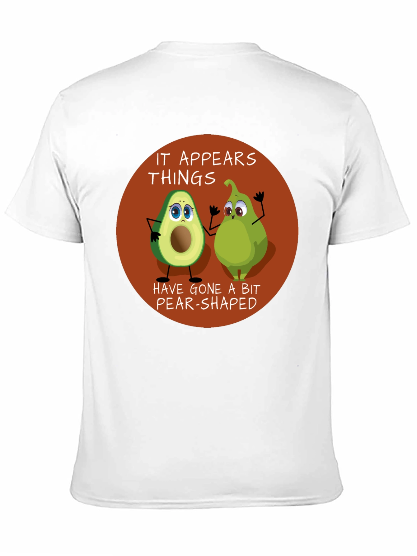 Funny Avocado & Pear Graphic T-Shirt
