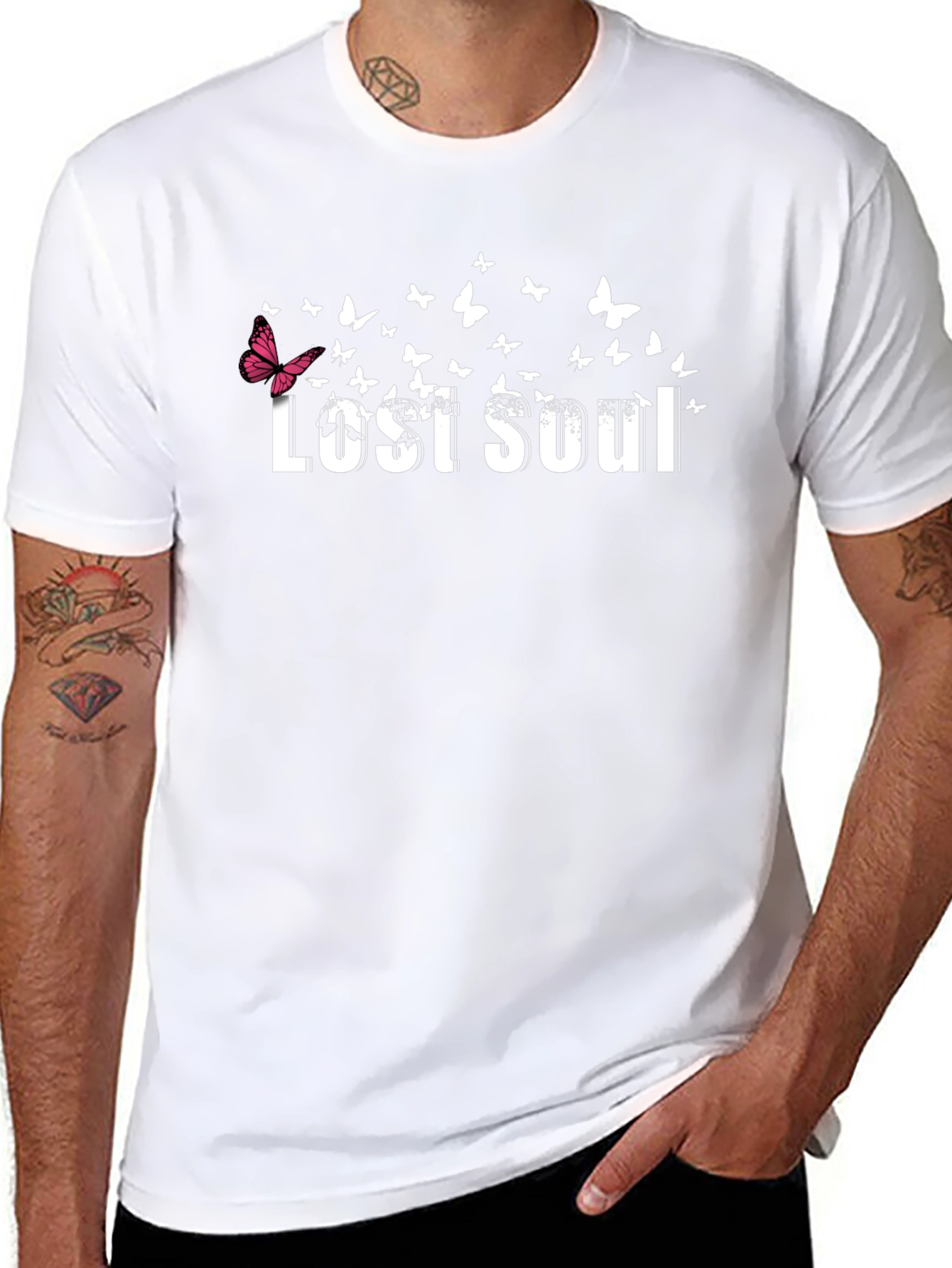 Lost Soul Butterfly Graphic Black T-Shirt