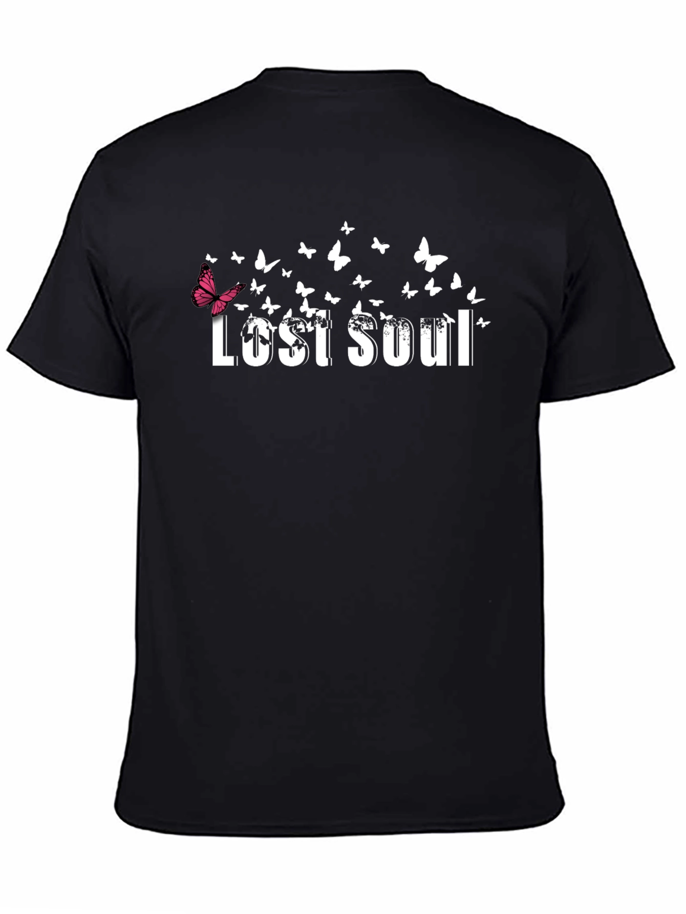 Lost Soul Butterfly Graphic Black T-Shirt