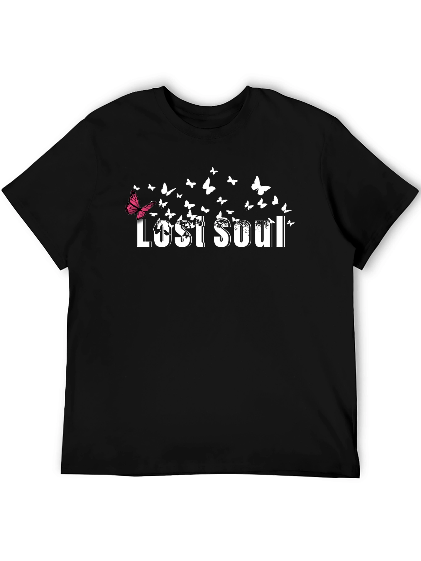 Lost Soul Butterfly Graphic Black T-Shirt