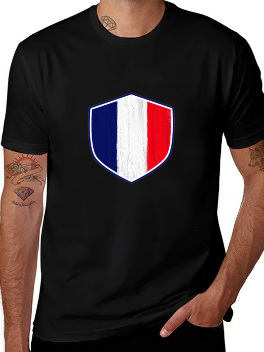 France Flag Shield Graphic T-Shirt