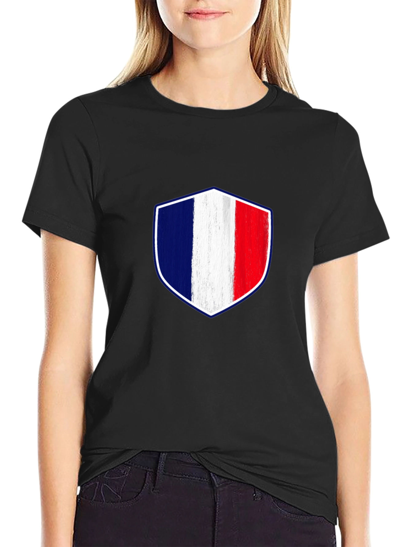 France Flag Shield Graphic T-Shirt