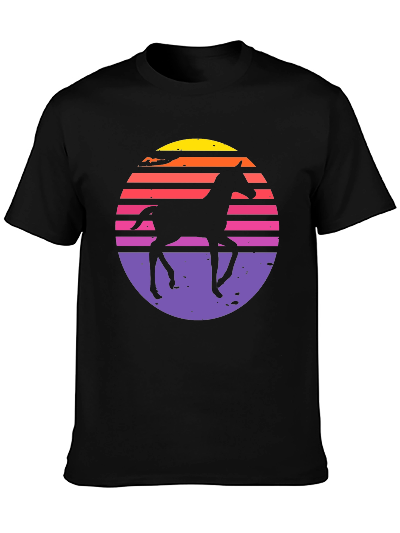 Retro Horse Sunset Graphic T-Shirt