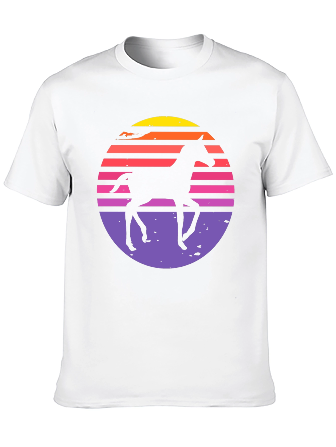 Retro Horse Sunset Graphic T-Shirt