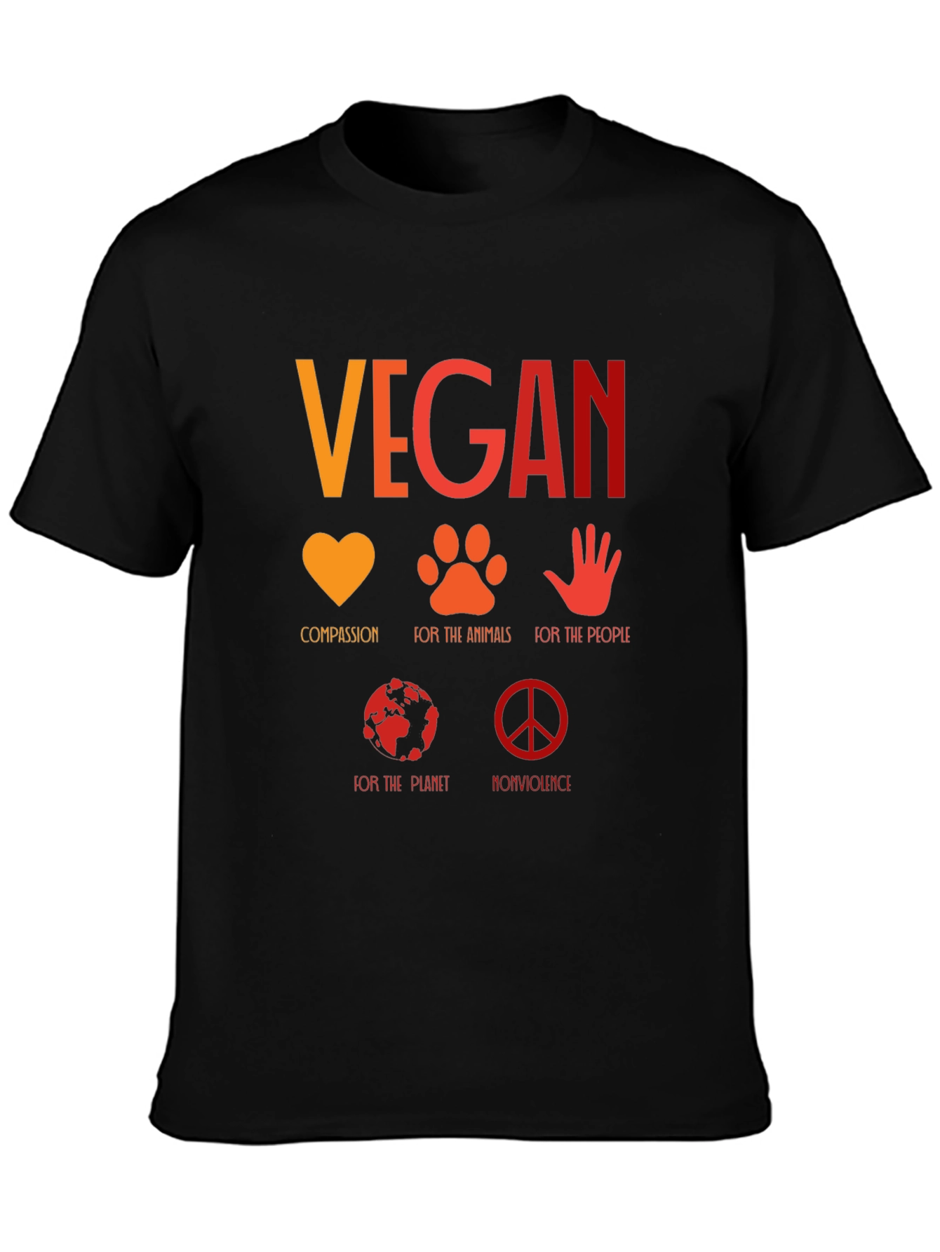Vegan Compassion T-Shirt - Animals People Planet