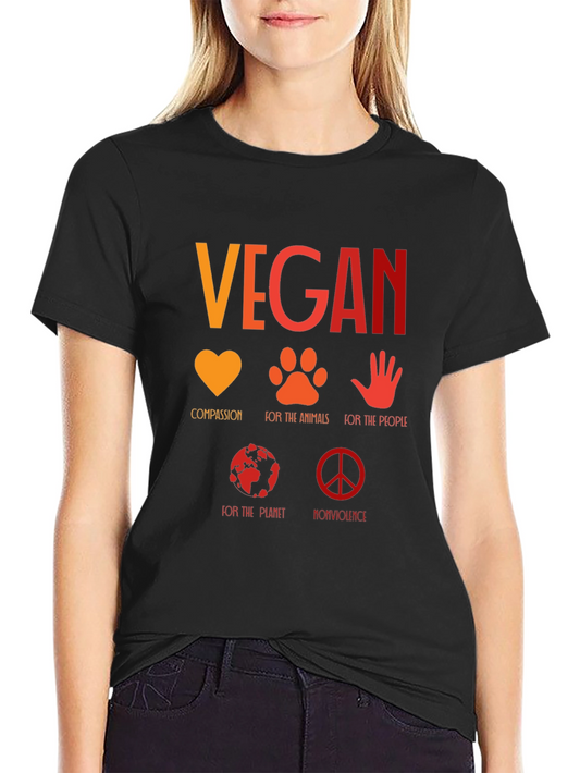 Vegan Compassion T-Shirt - Animals People Planet