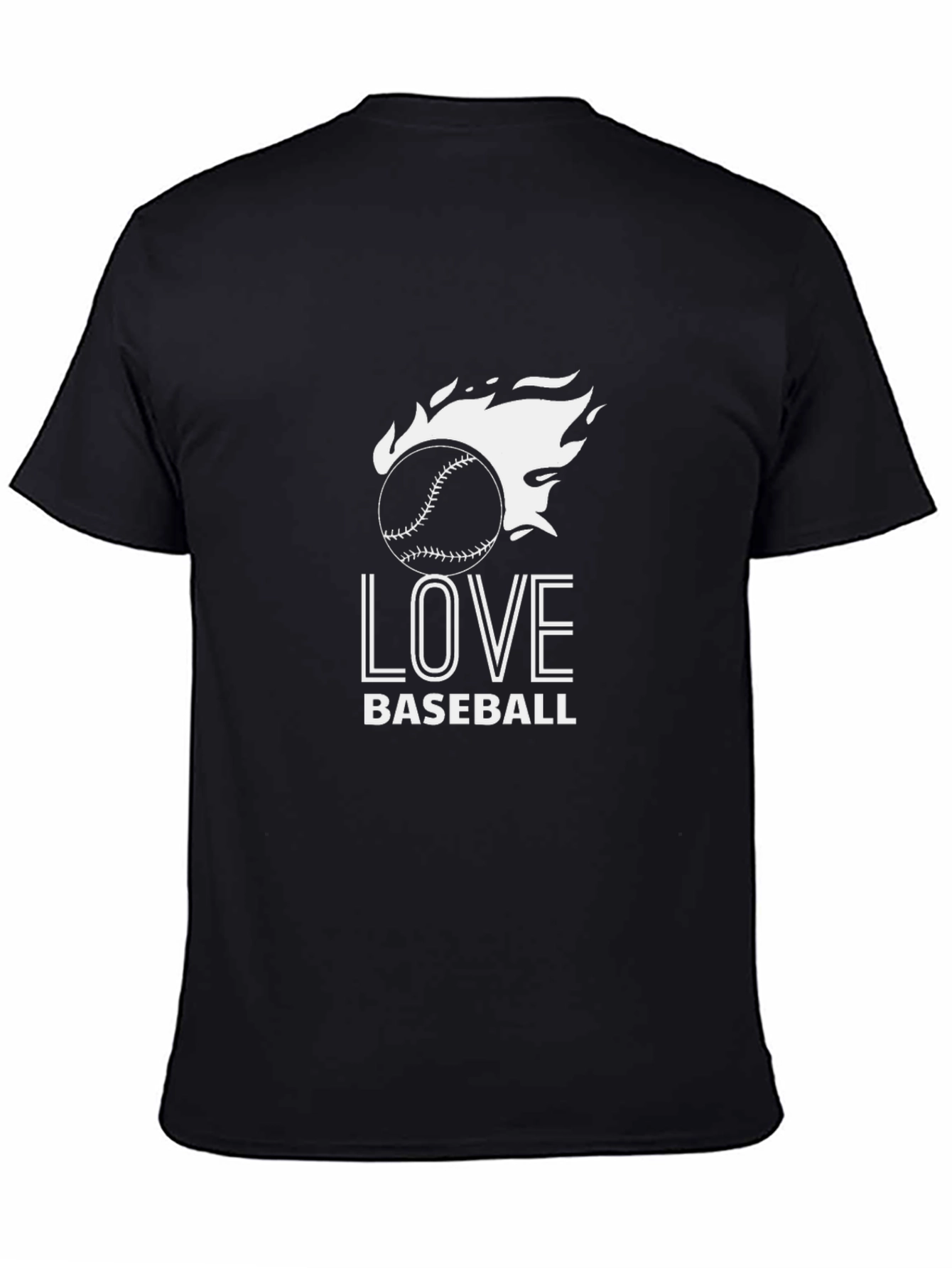 Love Baseball T-Shirt - Flaming Baseball Design