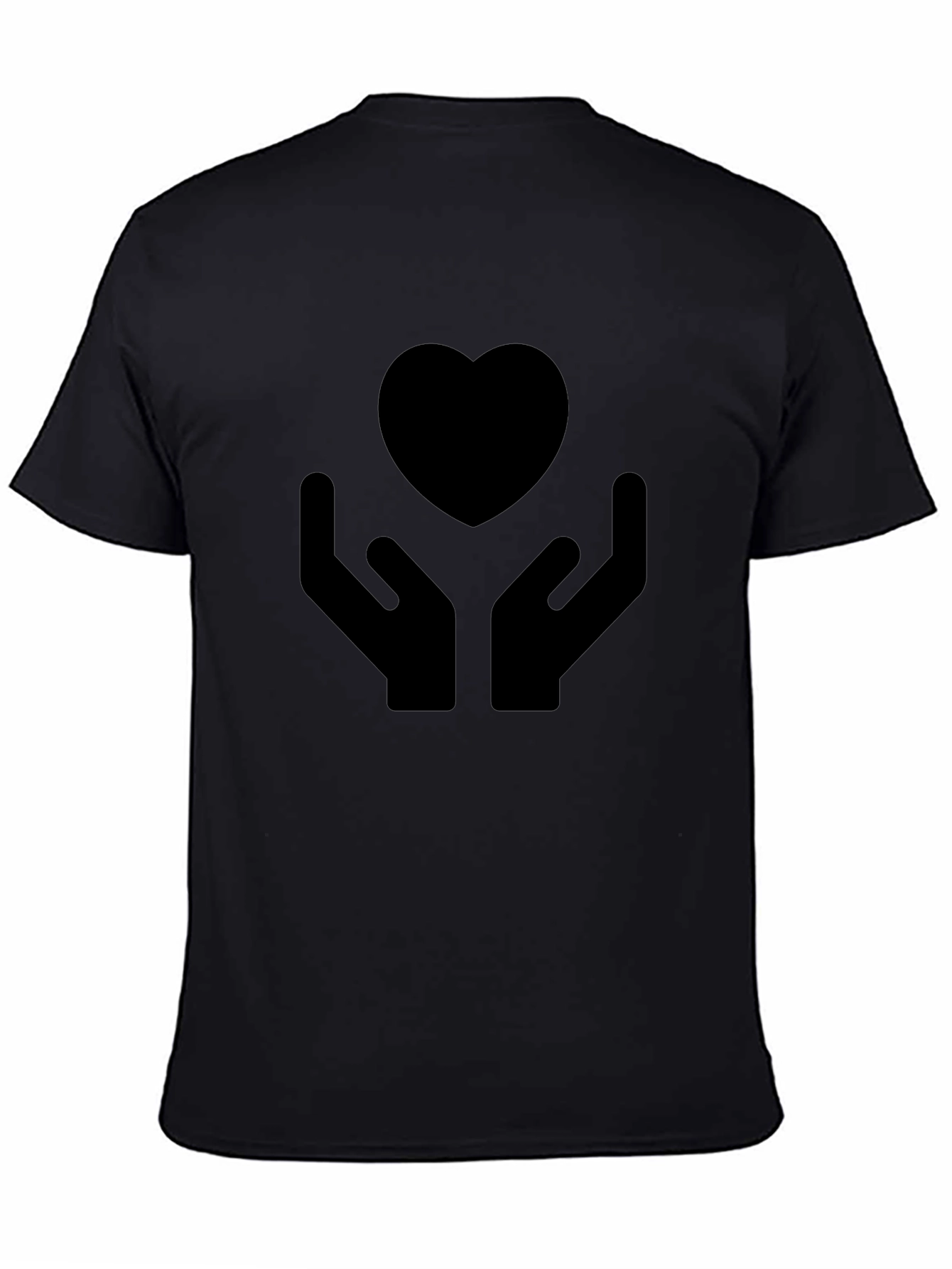 Heart Hands Graphic Tee - Black Cotton T-Shirt