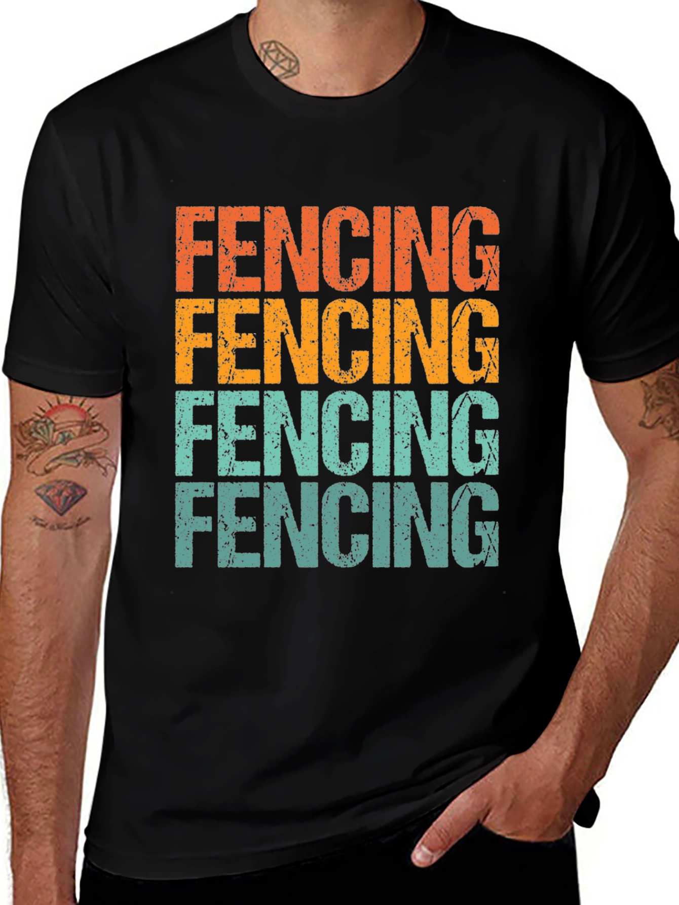 Fencing Retro Graphic Tee