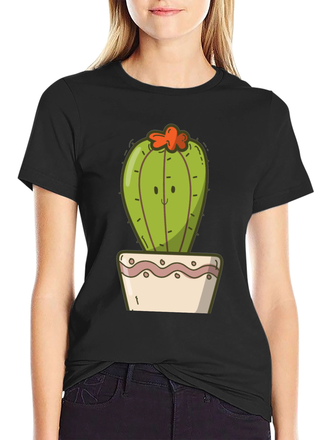 Cute Cactus Graphic Tee - Soft Cotton Blend