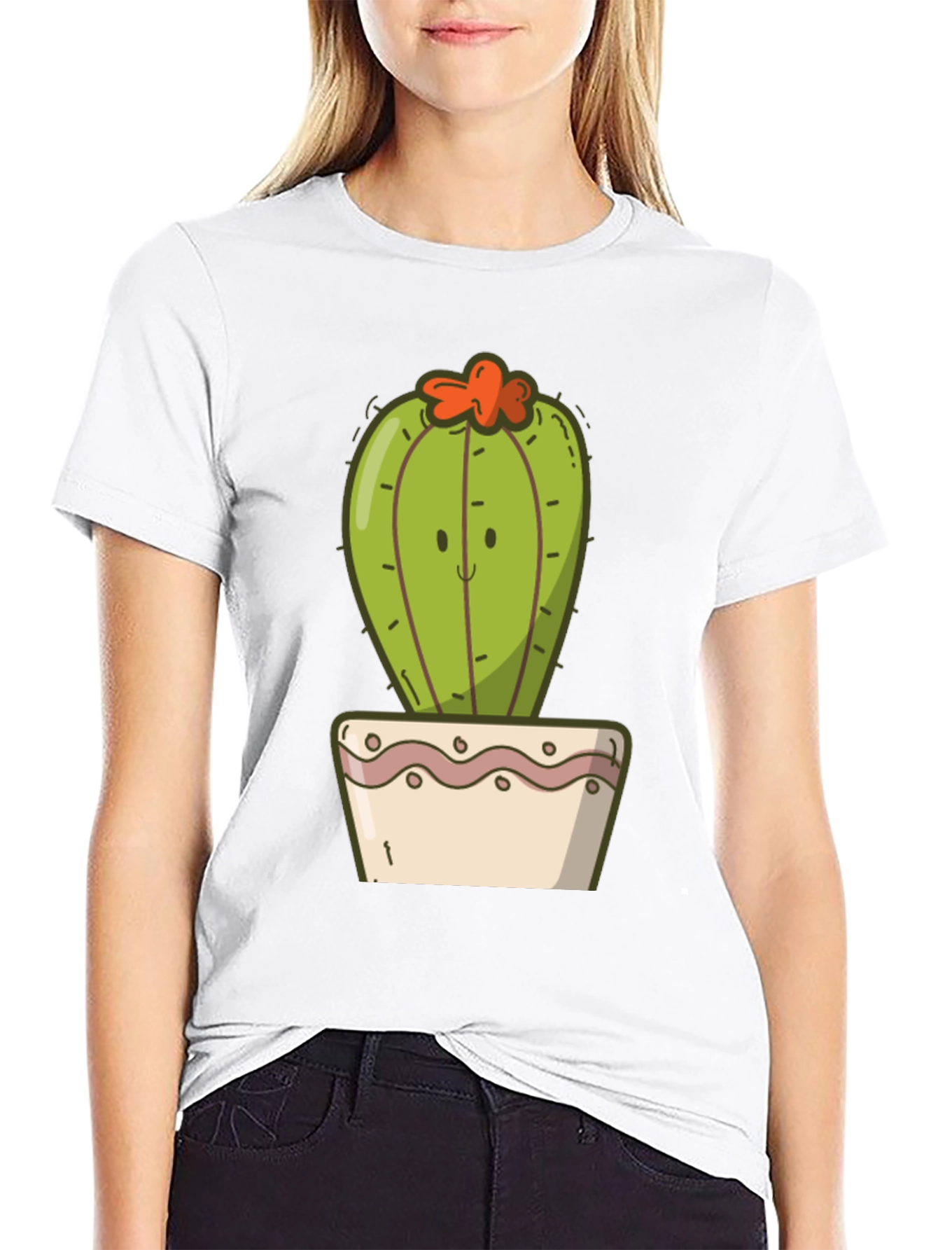Cute Cactus Graphic Tee - Soft Cotton Blend