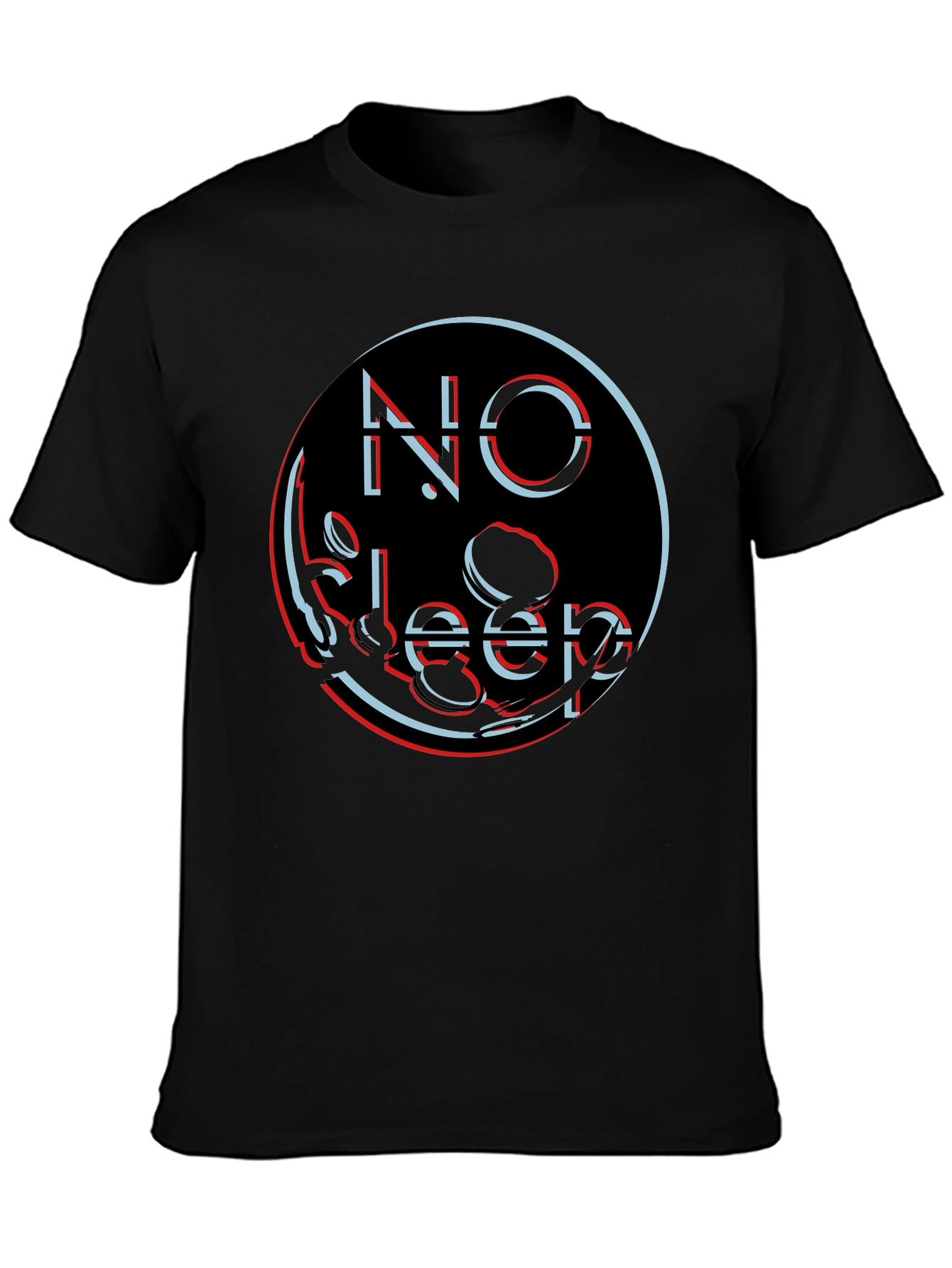 No Sleep Graphic Tee - Black Cotton Blend Shirt