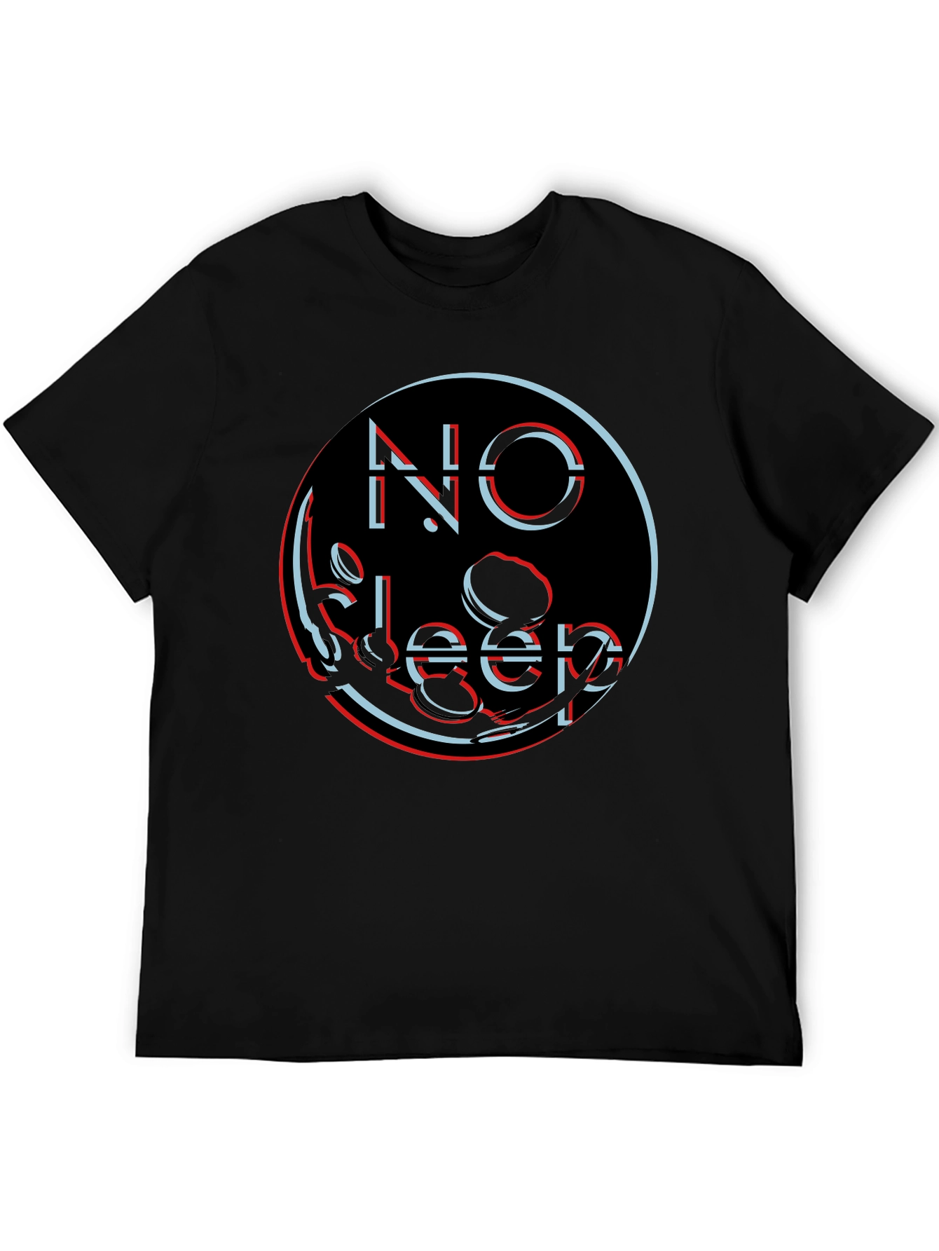 No Sleep Graphic Tee - Black Cotton Blend Shirt