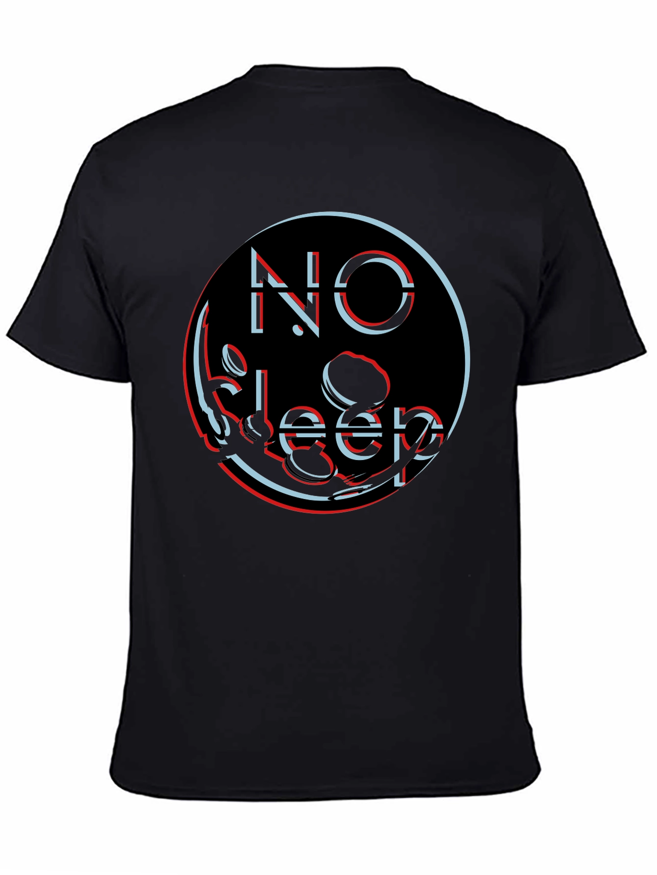 No Sleep Graphic Tee - Black Cotton Blend Shirt