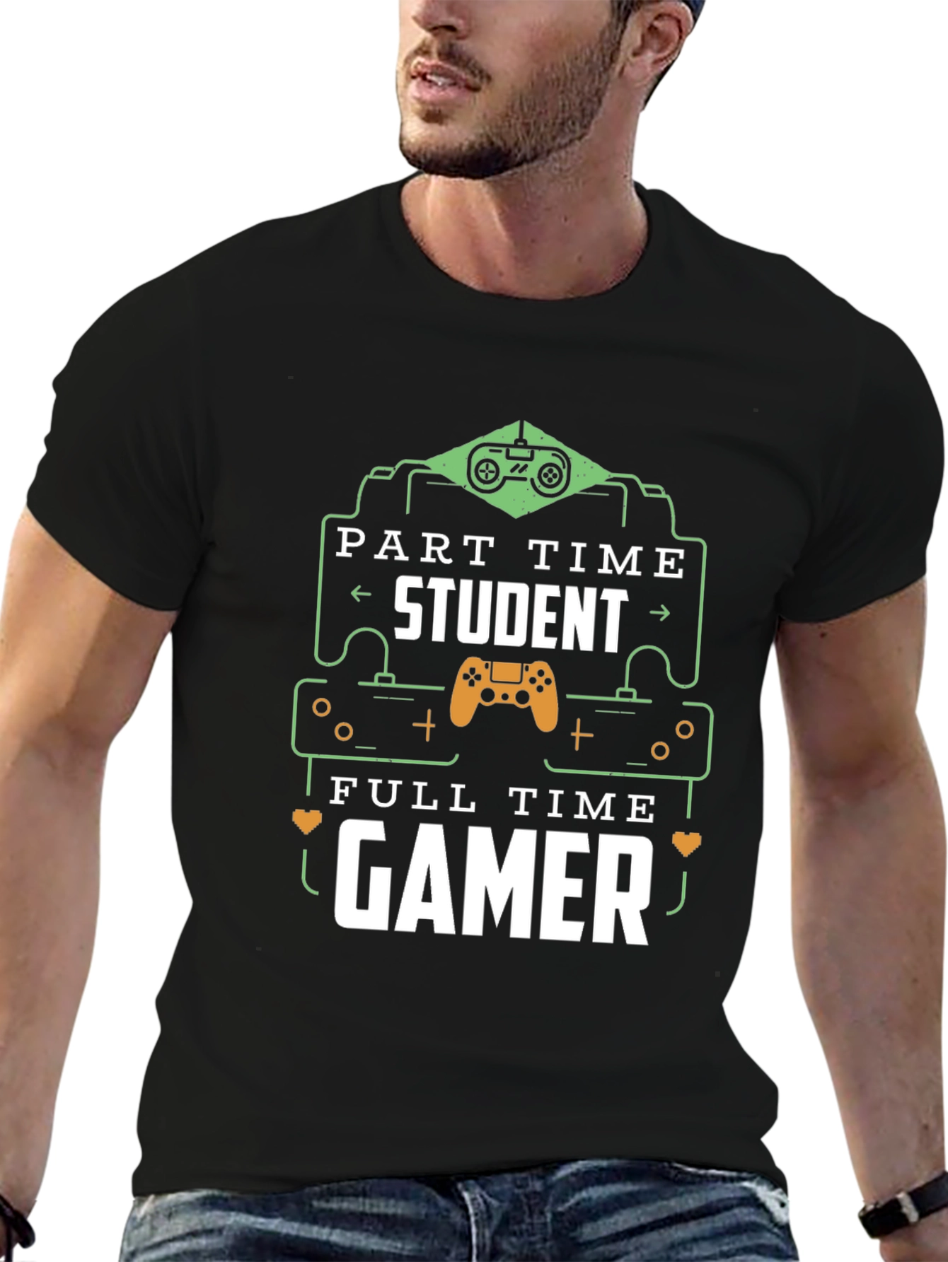 Part Time Student Full Time Gamer Graphic T-Shirt