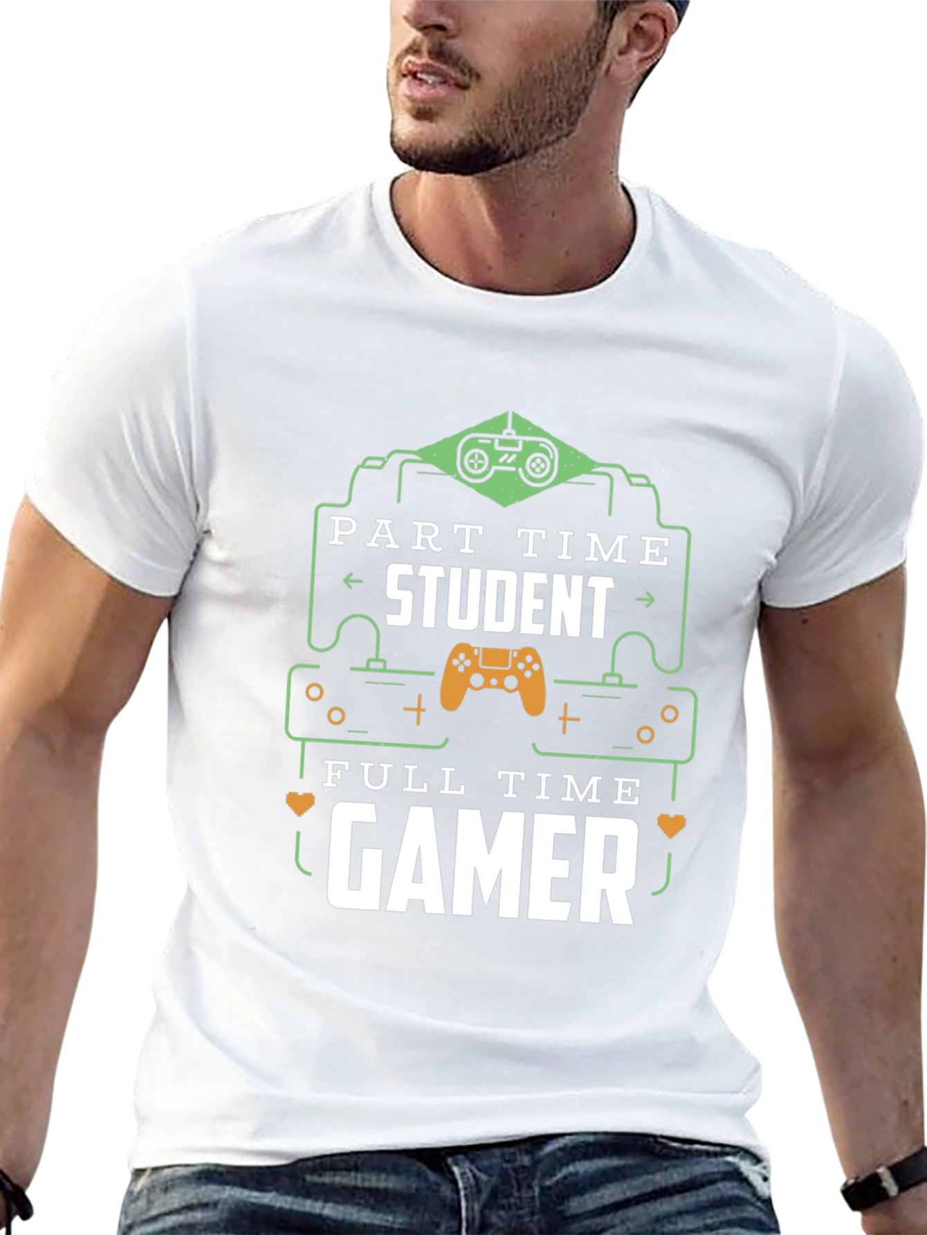 Part Time Student Full Time Gamer Graphic T-Shirt