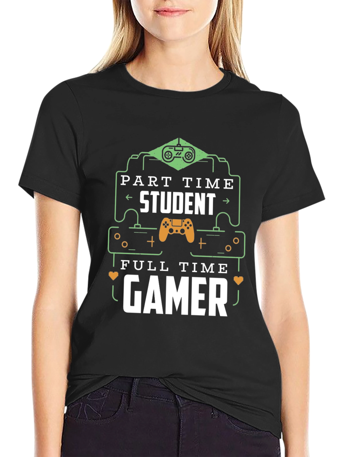 Part Time Student Full Time Gamer Graphic T-Shirt