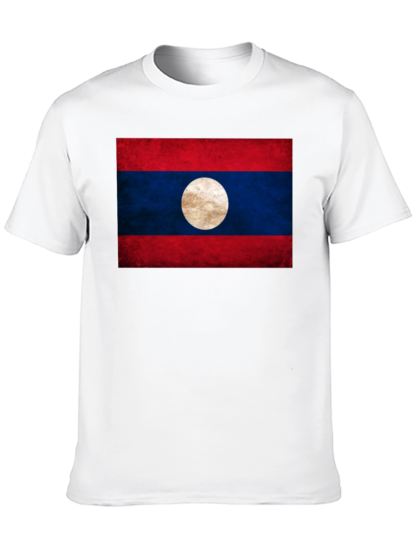 Laos Flag T-Shirt - Distressed Look