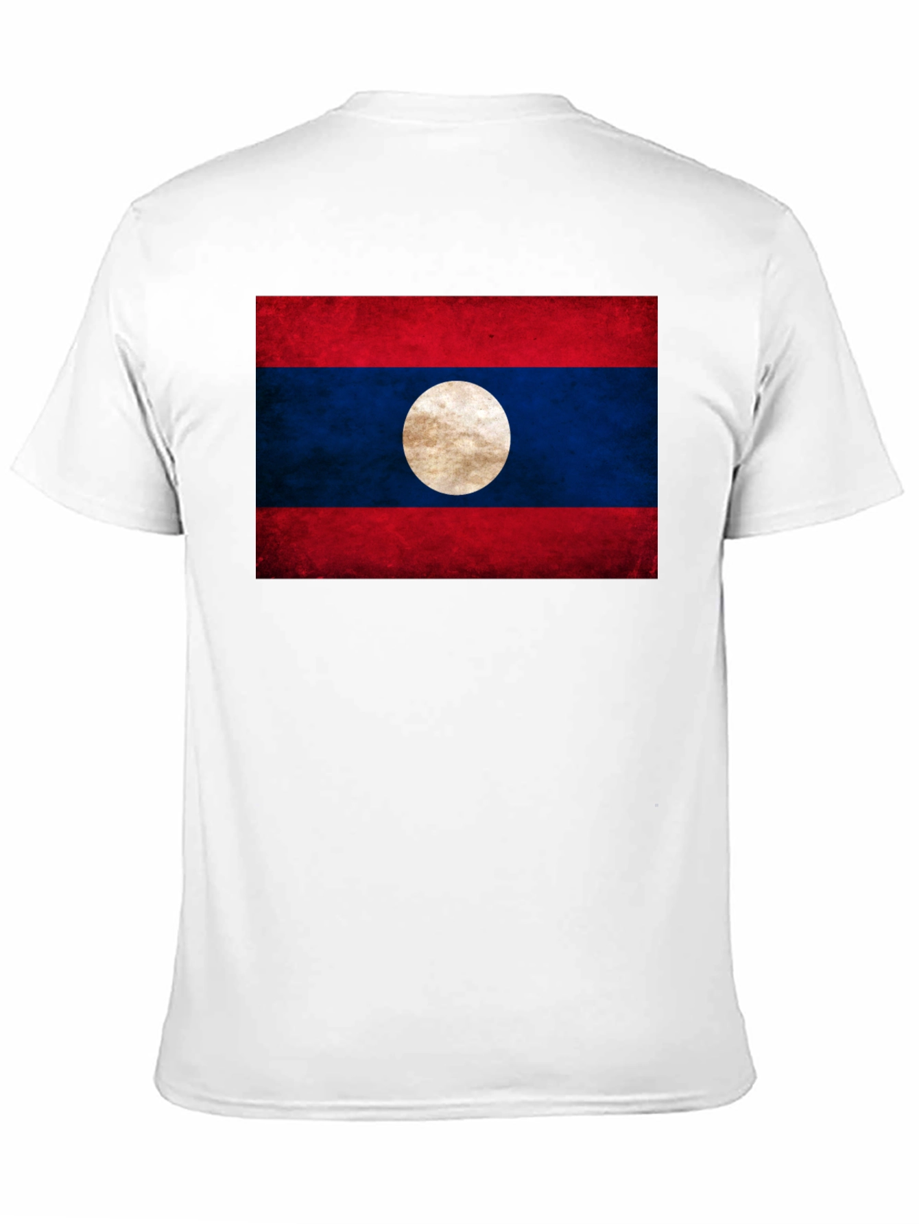 Laos Flag T-Shirt - Distressed Look