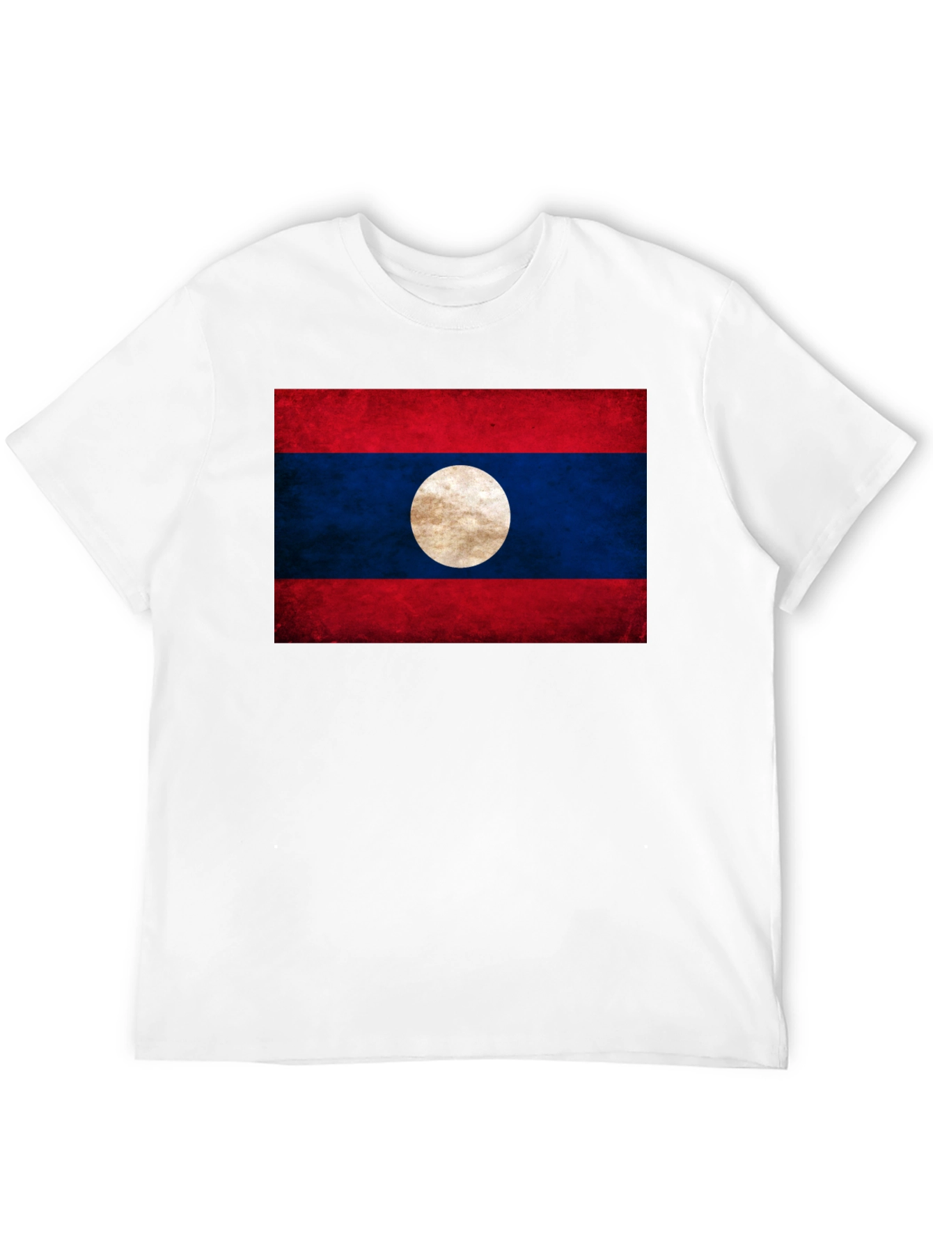 Laos Flag T-Shirt - Distressed Look