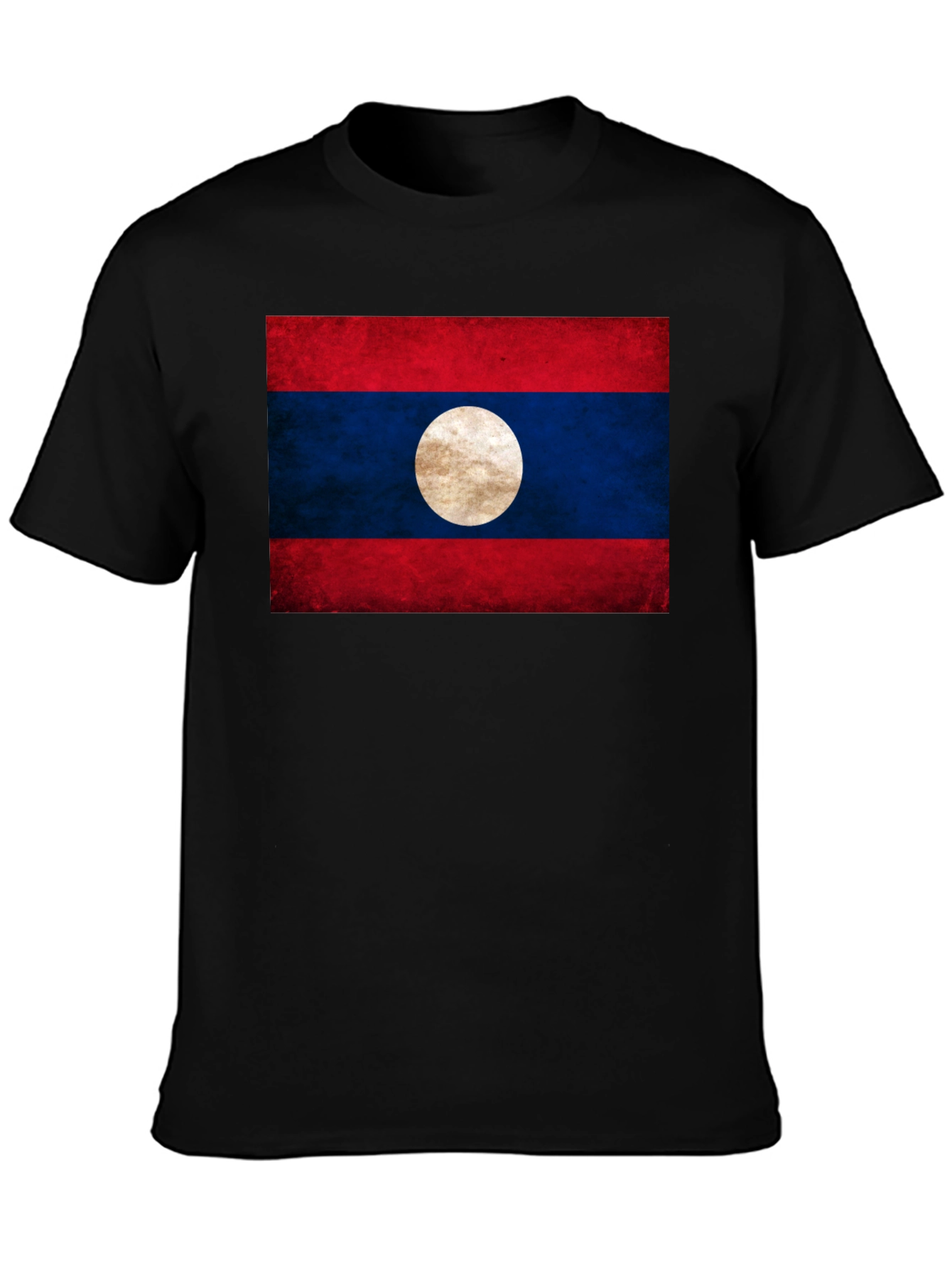 Laos Flag T-Shirt - Distressed Look
