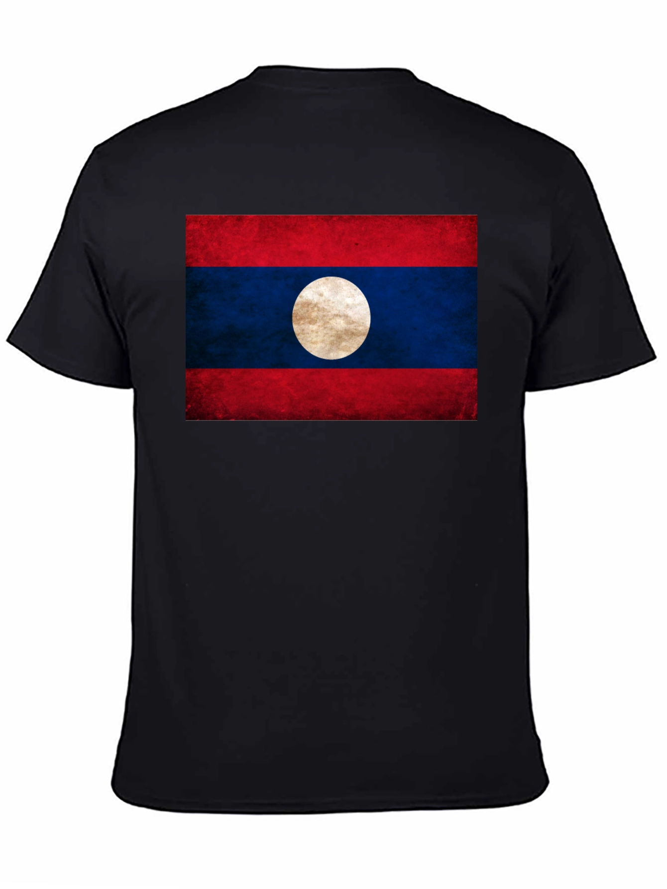 Laos Flag T-Shirt - Distressed Look