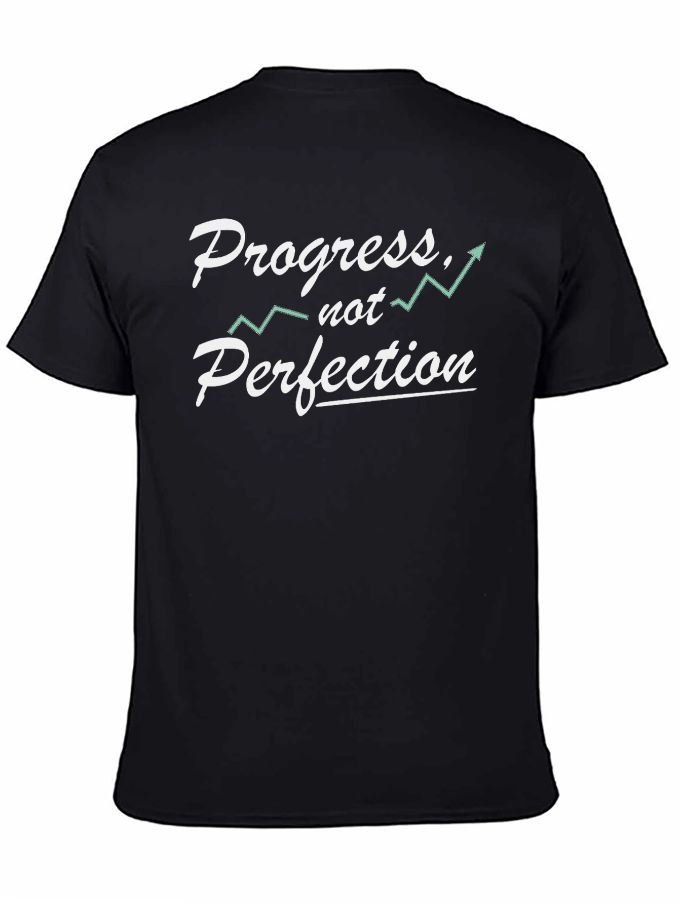 Progress Not Perfection Black Graphic Tee