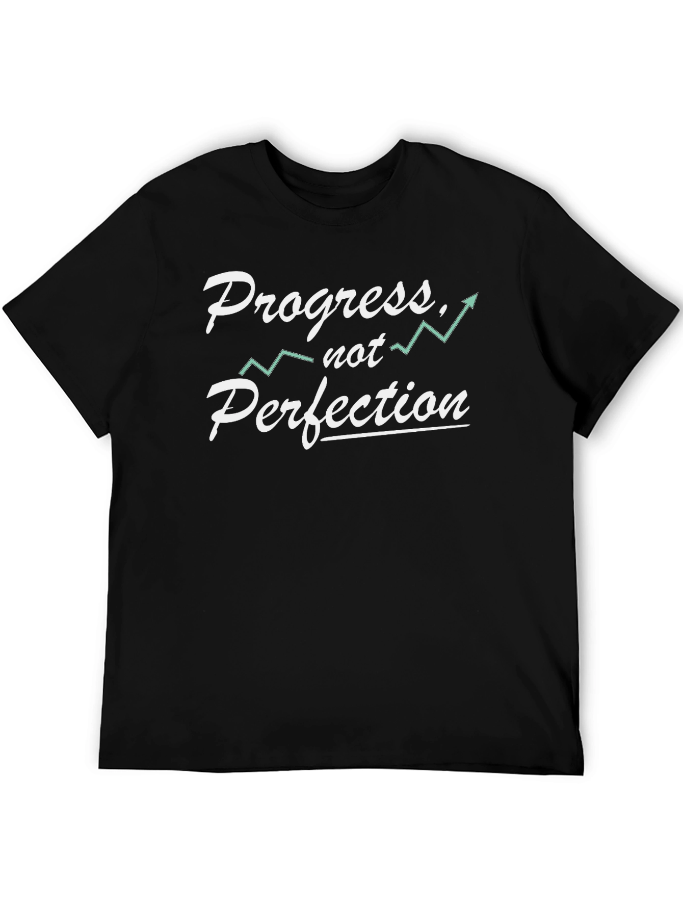 Progress Not Perfection Black Graphic Tee