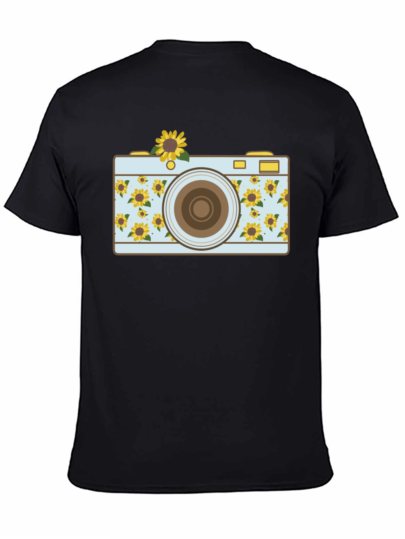 Sunflower Camera Graphic Tee - Unique Photo Lover Shirt