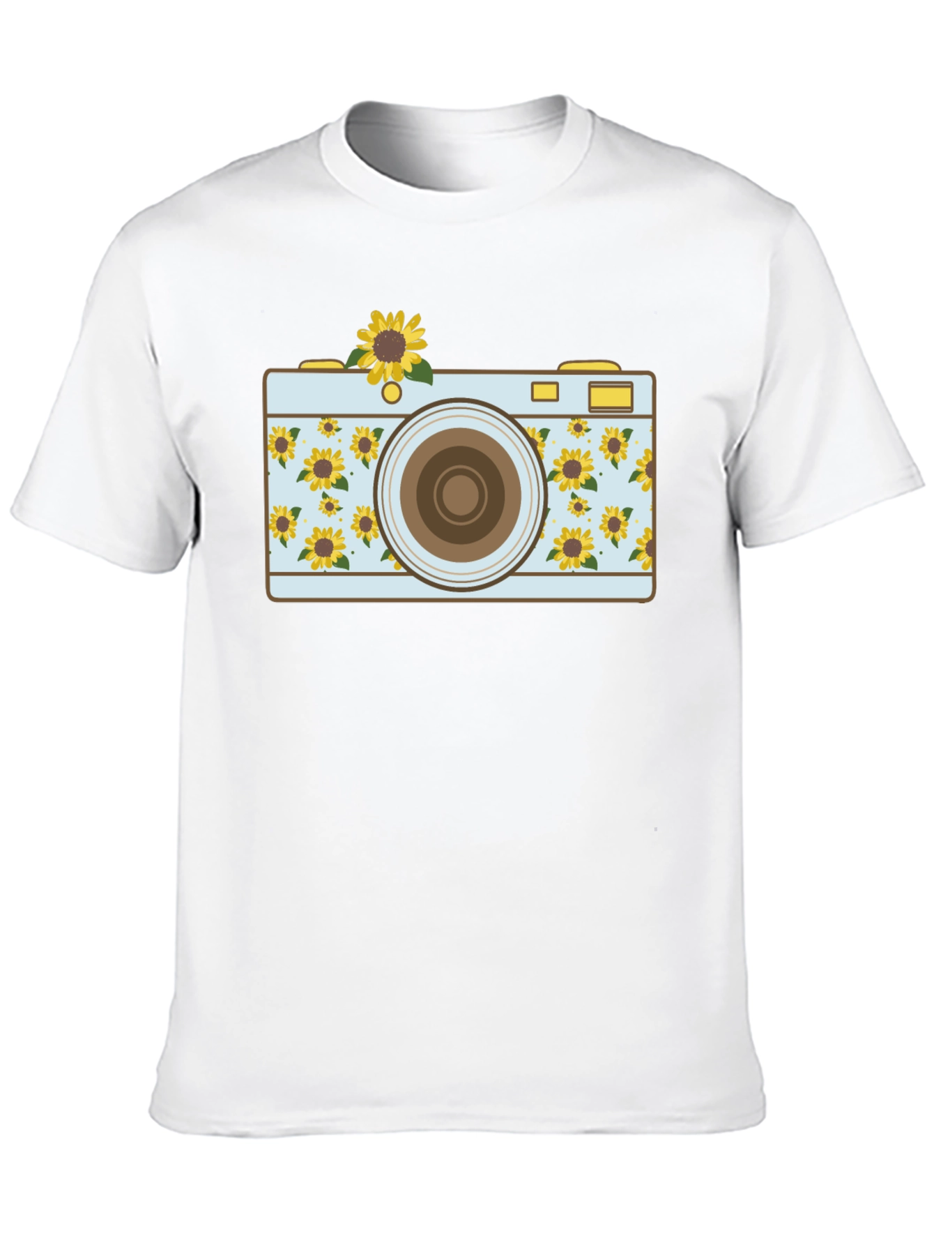Sunflower Camera Graphic Tee - Unique Photo Lover Shirt