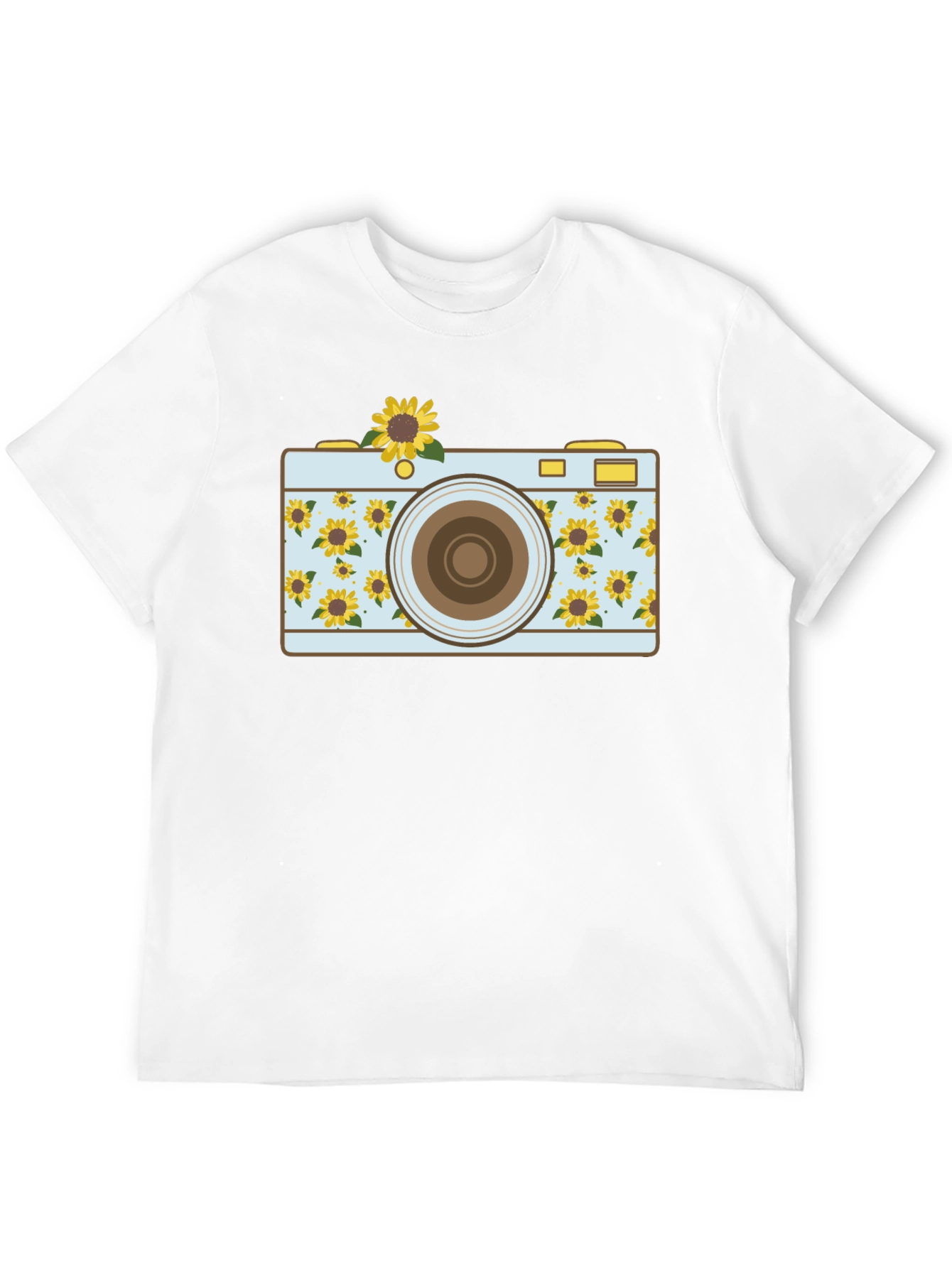 Sunflower Camera Graphic Tee - Unique Photo Lover Shirt