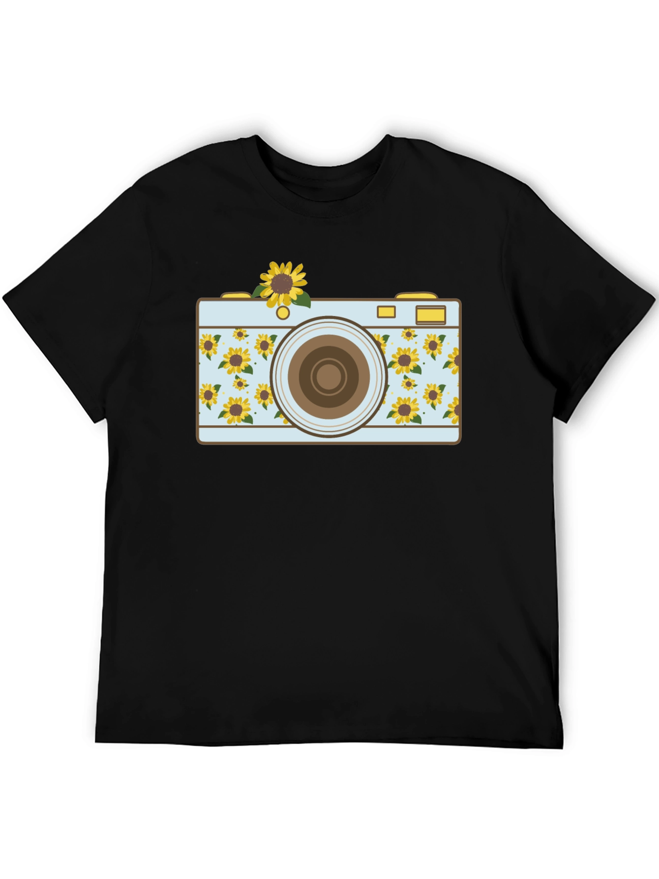 Sunflower Camera Graphic Tee - Unique Photo Lover Shirt